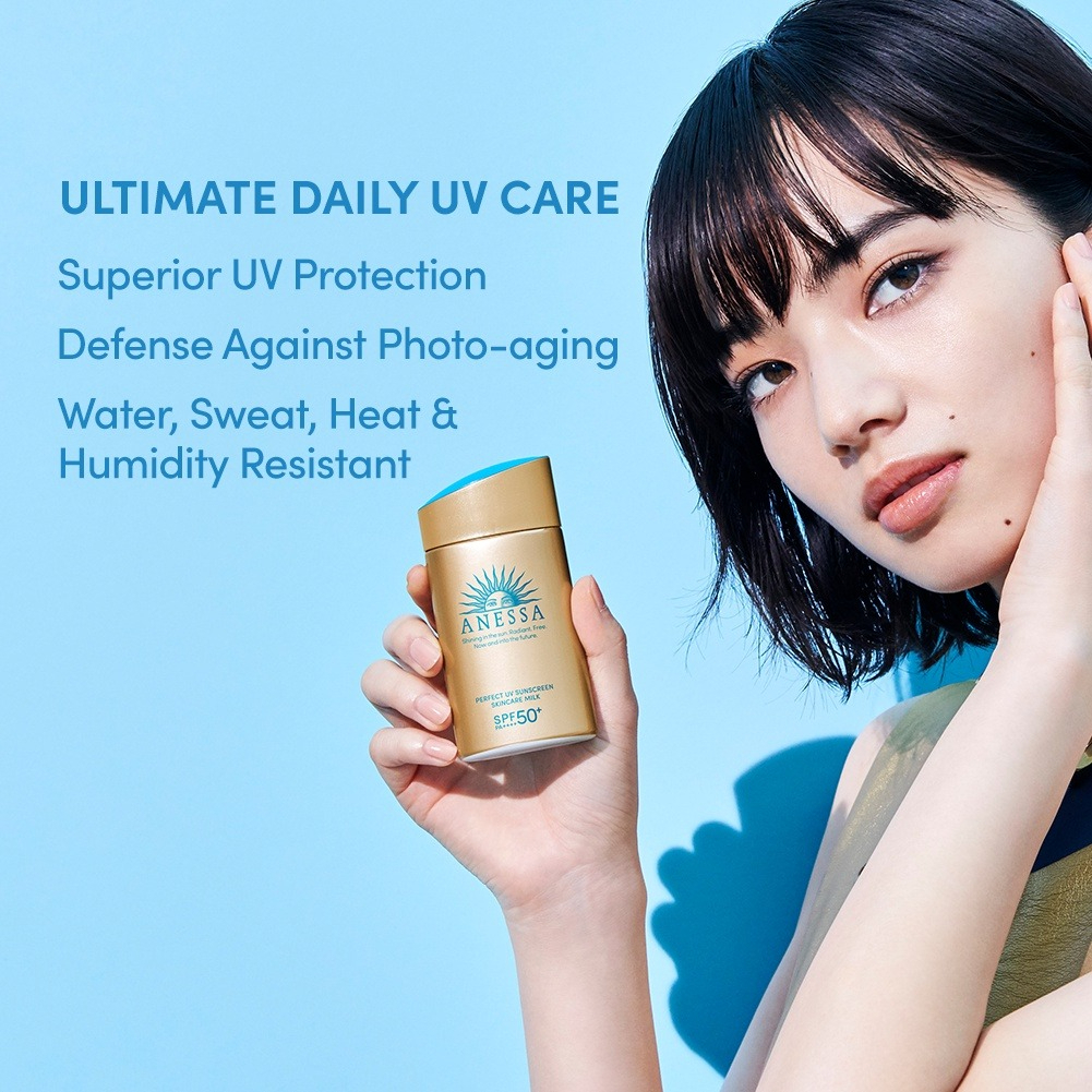 Sữa chống nắng dưỡng da kiềm dầu bảo vệ hoàn hảo Anessa Perfect UV Sunscreen Skincare Milk SPF50+ PA++++ 60ml
