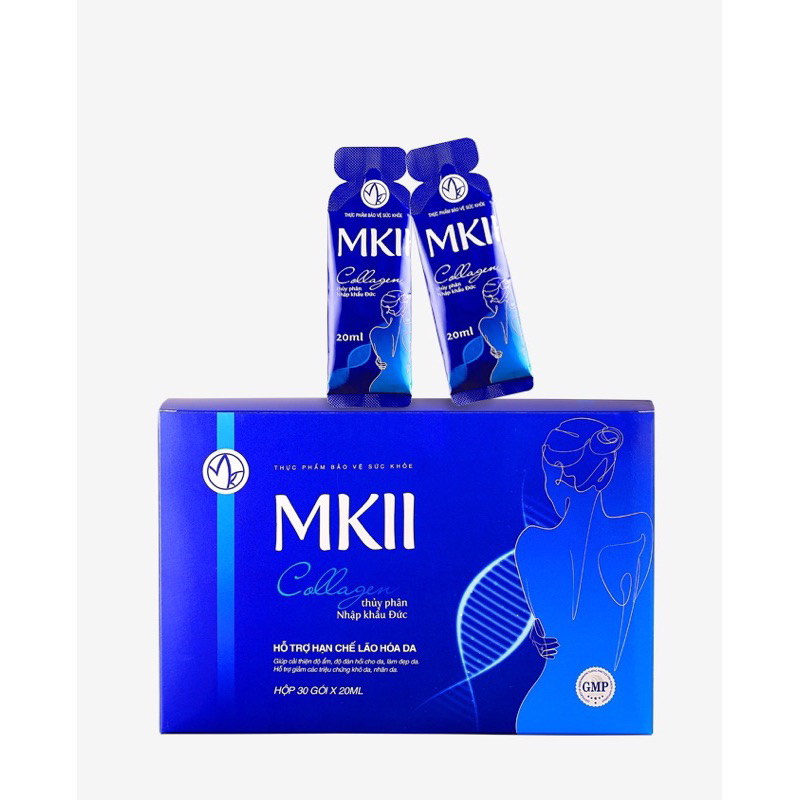 Collagen MKII hộp 30 gói giúp điều hoà nội tiết tố , trắng da , giảm mụn , mờ nám