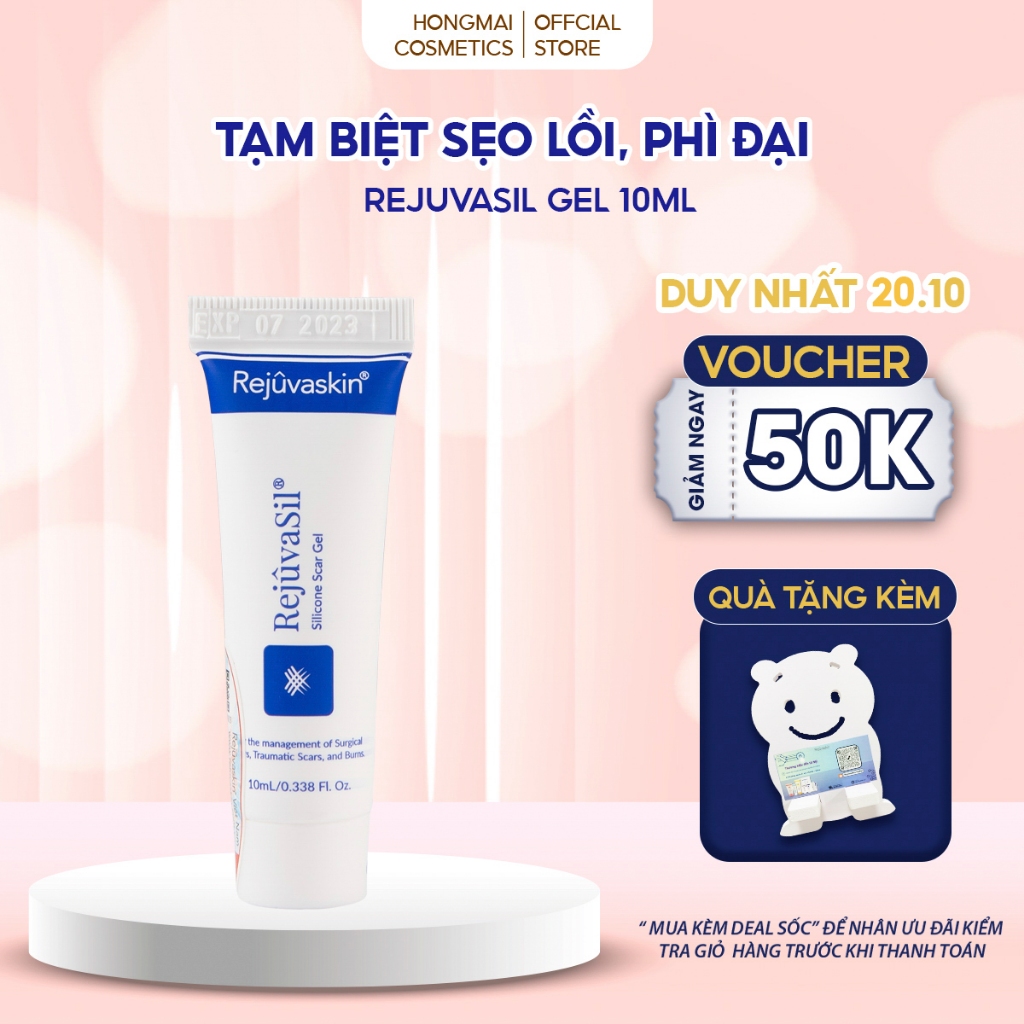 Gel ngăn ngừa và làm xẹp sẹo lồi, sẹo phì đại Rejuvasil 10ml