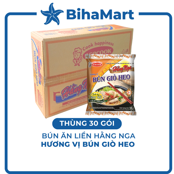 [THÙNG 30 GÓI] - ACECOOK - Bún Giò Heo Hằng Nga, Bún Hằng Nga hương vị Bún Giò Heo – Bún ăn liền Acecook (75g/gói)