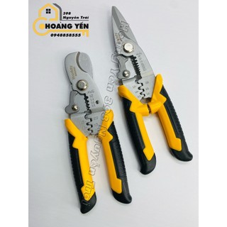 Kéo cắt dây đa năng trợ lực Nhật 3 trong 1 Buddy BA0144 BA0143 kìm tuốt dây điện tích hợp bấm cos thao tác nhanh, kềm