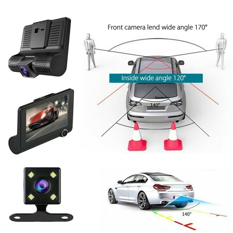 🔥PROMO🔥2023 ETTRO 64GB 3 trong 1 Camera hành trình ô tô DVR HD 1080P 170 Máy ghi chu kỳ góc rộng G-Sensor 3 IN 1 Dashcam