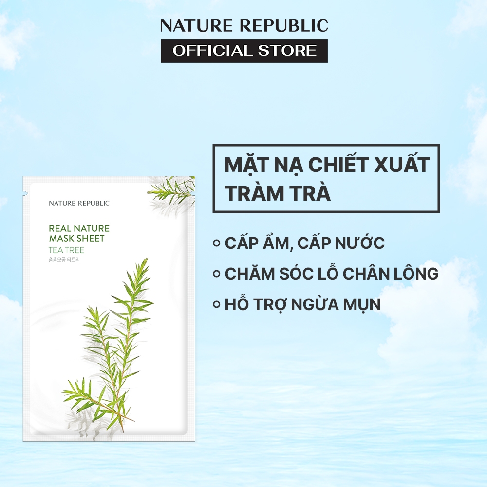Nature Republic Mặt nạ giấy ngăn ngừa mụn Real Nature Tea Tree Mask Sheet 23ml