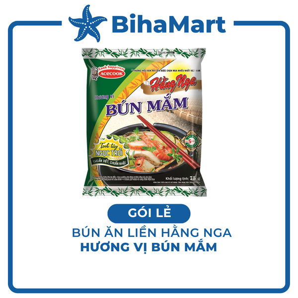 [GÓI LẺ] - ACECOOK - Bún Mắm Nam Bộ Hằng Nga, Bún Hằng Nga hương vị Bún Mắm – Bún ăn liền Acecook (75g/gói)