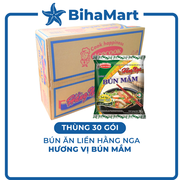 [THÙNG 30 GÓI] - ACECOOK - Bún Mắm Nam Bộ Hằng Nga, Bún Hằng Nga hương vị Bún Mắm – Bún ăn liền Acecook (75g/gói)