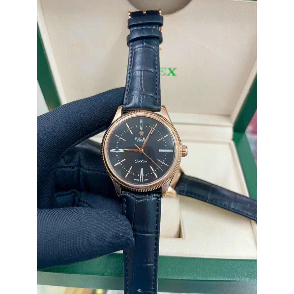Đồng hồ Nam Rolex  Cellini classic blackg - Máy automatic- Thép 316L- 40mm- chống nước- BẢO HÀNH 2 Năm