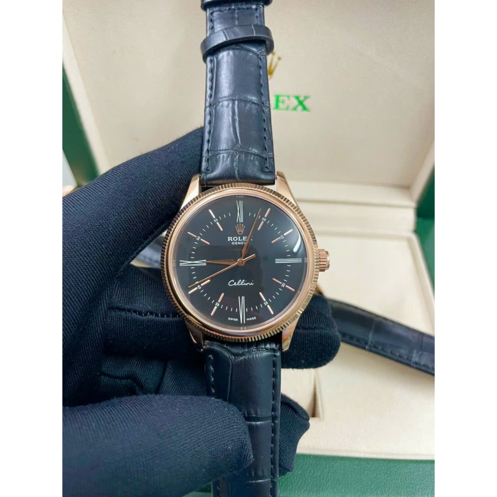 Đồng hồ Nam Rolex  Cellini classic blackg - Máy automatic- Thép 316L- 40mm- chống nước- BẢO HÀNH 2 Năm