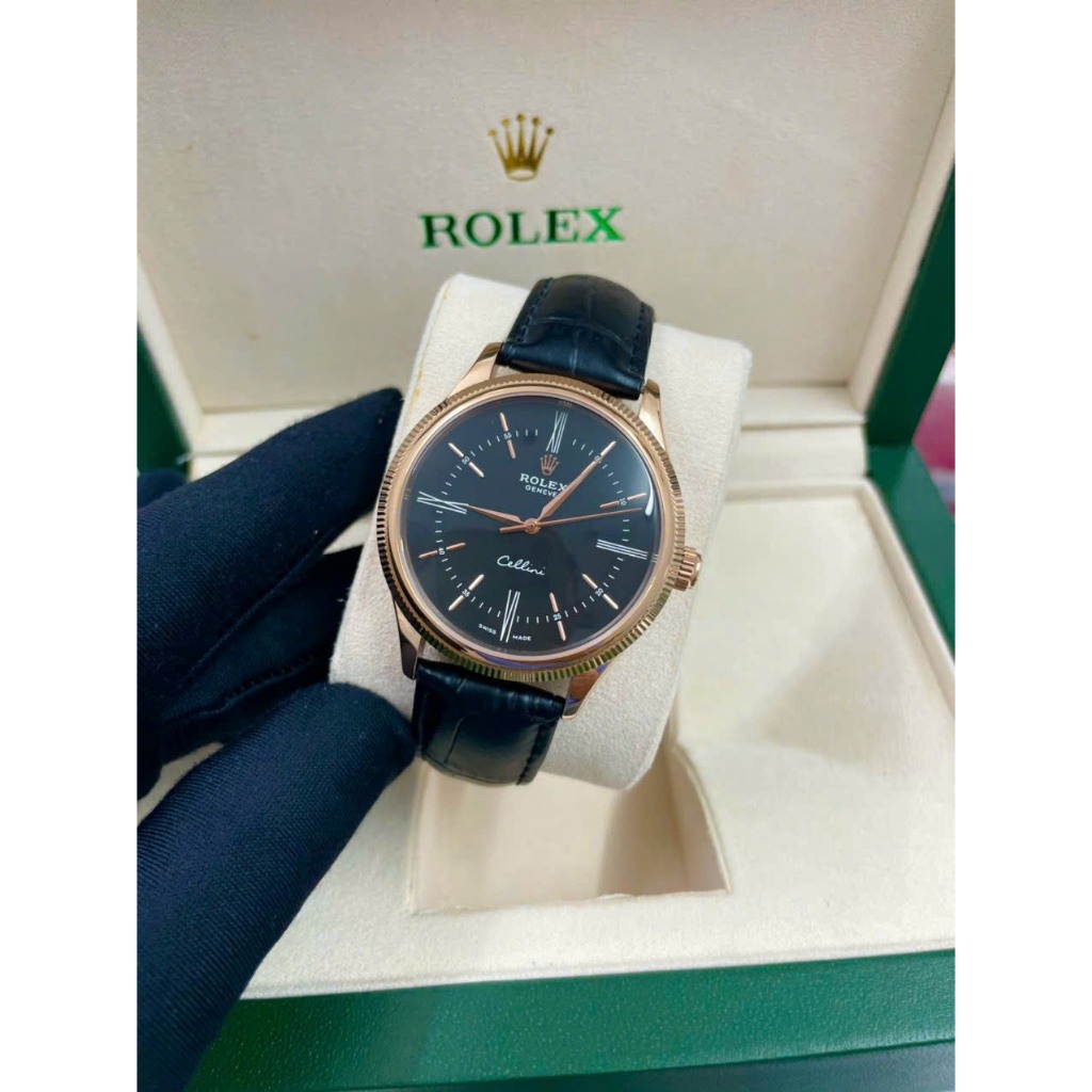 Đồng hồ Nam Rolex  Cellini classic blackg - Máy automatic- Thép 316L- 40mm- chống nước- BẢO HÀNH 2 Năm