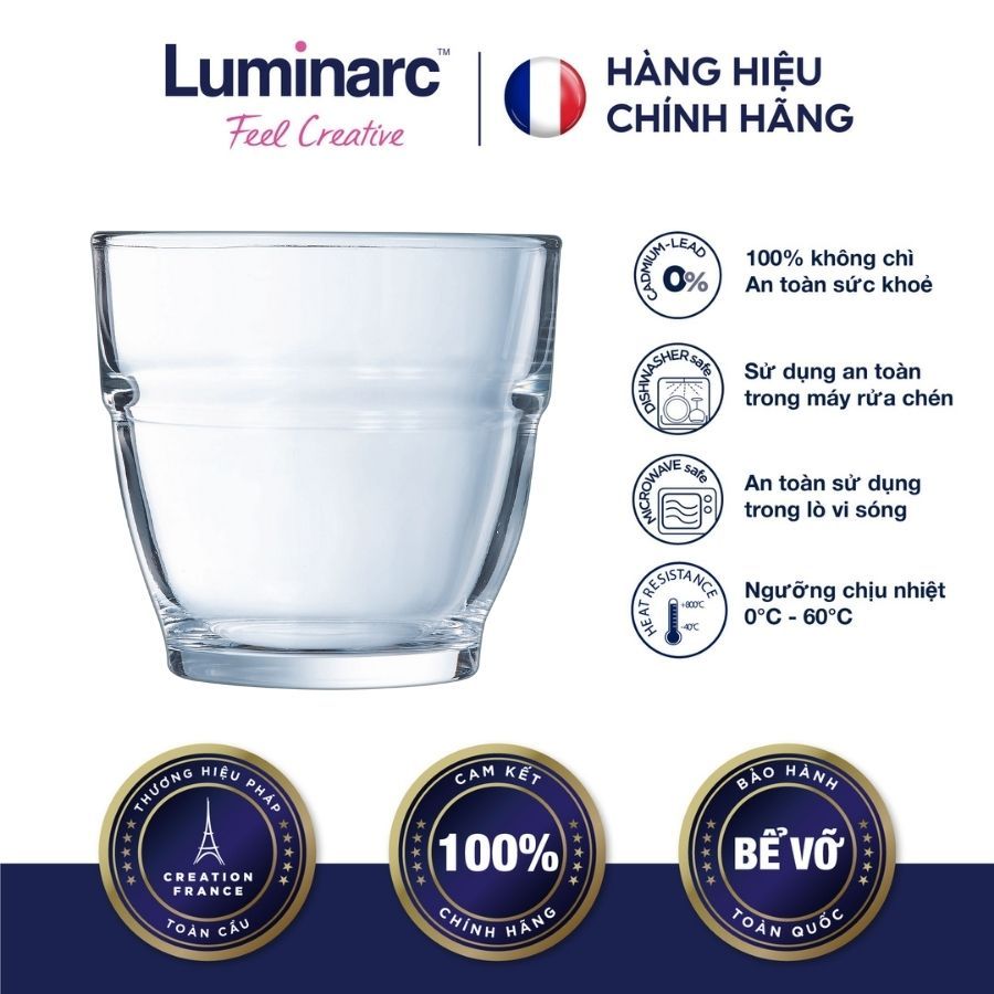 Bộ 6 Ly Thấp Thuỷ Tinh Luminarc France Glass George 230ml - LUFRP7521