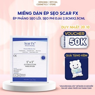 Miếng dán ngăn ngừa và ép sẹo lồi, sẹo phì đại scar fx 2,5cm x 2,5cm của rejuvaskin