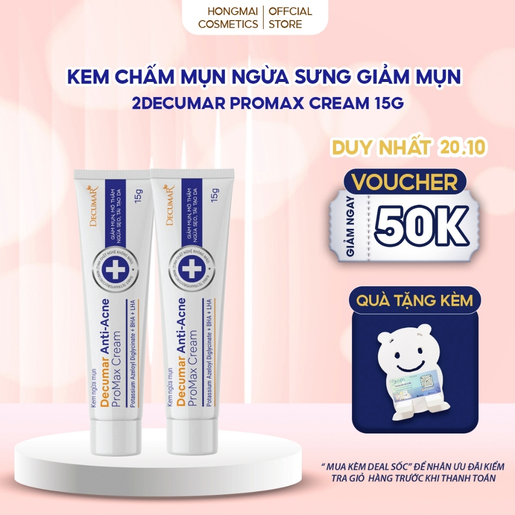 Combo Giảm Sưng, Ngừa M ụ n Decumar ProMax - Combo 2 Kem Chấm M. ụ. n Decumar ProMax Cream 15g