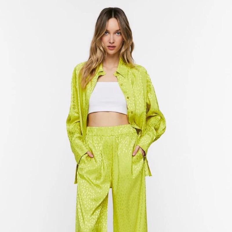 Set bộ F21 dư xịn Jacquard Cheetah Print