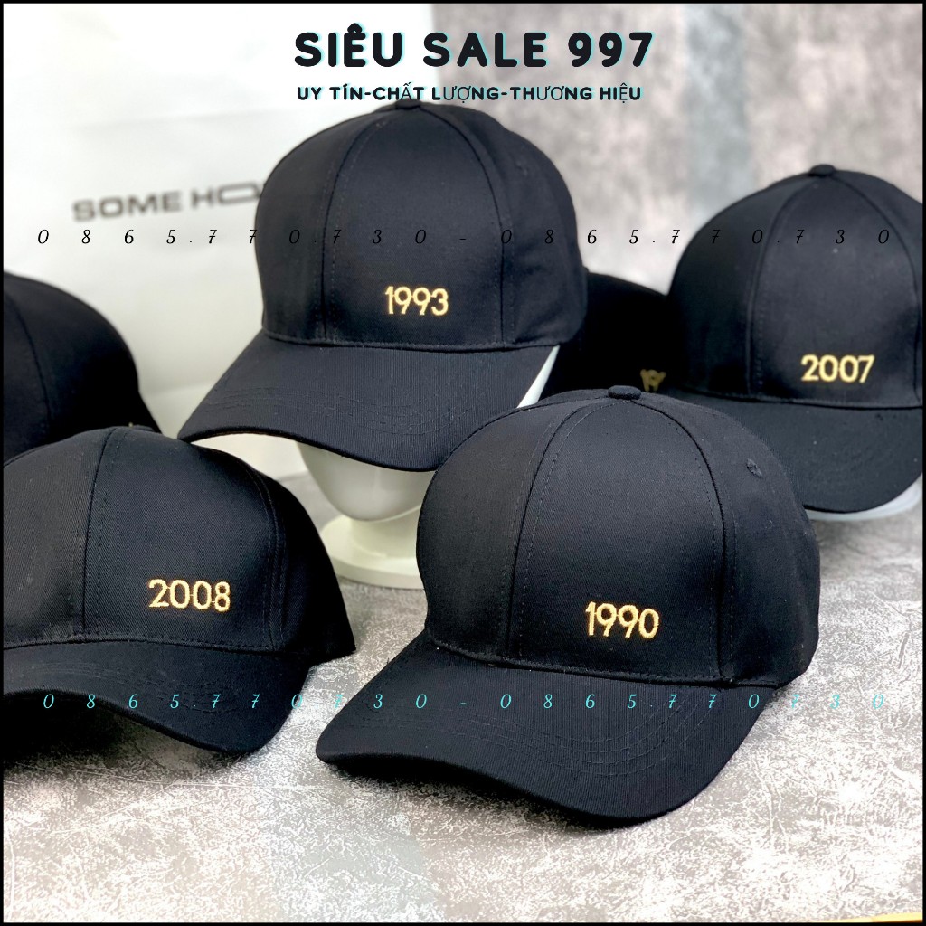 Mũ Lưỡi Trai Thêu Năm Sinh 1990 - 2010, Nón Kết Full Đen Bao Ngầu Thời Trang - SIÊU SALE 997