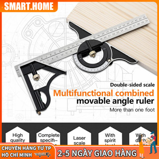 Thước đo góc đa năng có thể di chuyển đo góc vuông ke góc 45 90 180 độ-thước 3 in1 có thể điều chỉnh