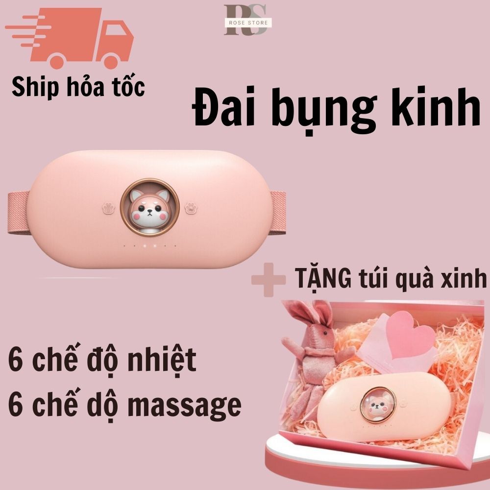 Đai massage bụng, massage lưng, máy mát xa chính hãng, cao cấp, máy massage bụng kinh 6 chế độ tùy chỉnh, đai đeo co dãn