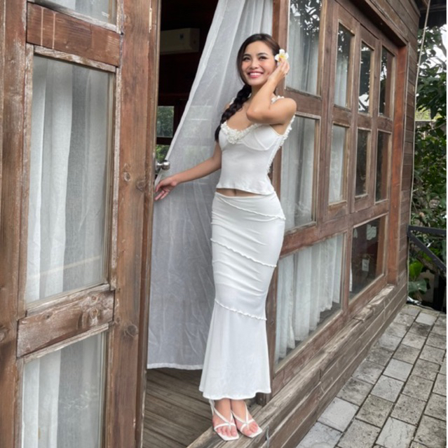 Áo + váy dây bèo kết hoa