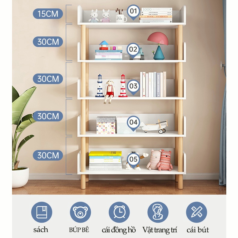ZEN  Kệ để đồ kệ sách kệ gỗ decor đa năng 6 tầng giúp bạn cất gọn đồ đạc tiết kiệm không gian