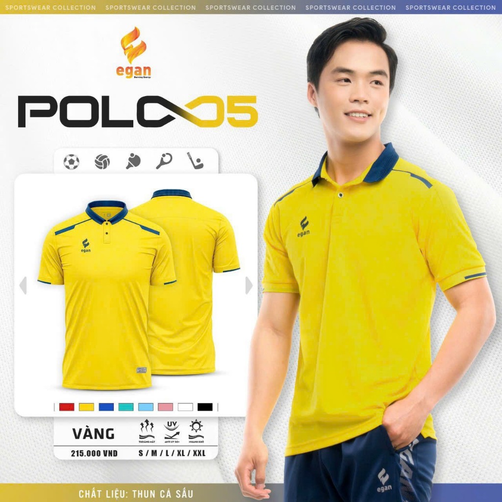 BST  Áo Polo Thể Thao Egan 05 Chất Vải Siêu Xịn, Thoải Mái, Kiểu Dáng Đẹp Siêu Chất 05