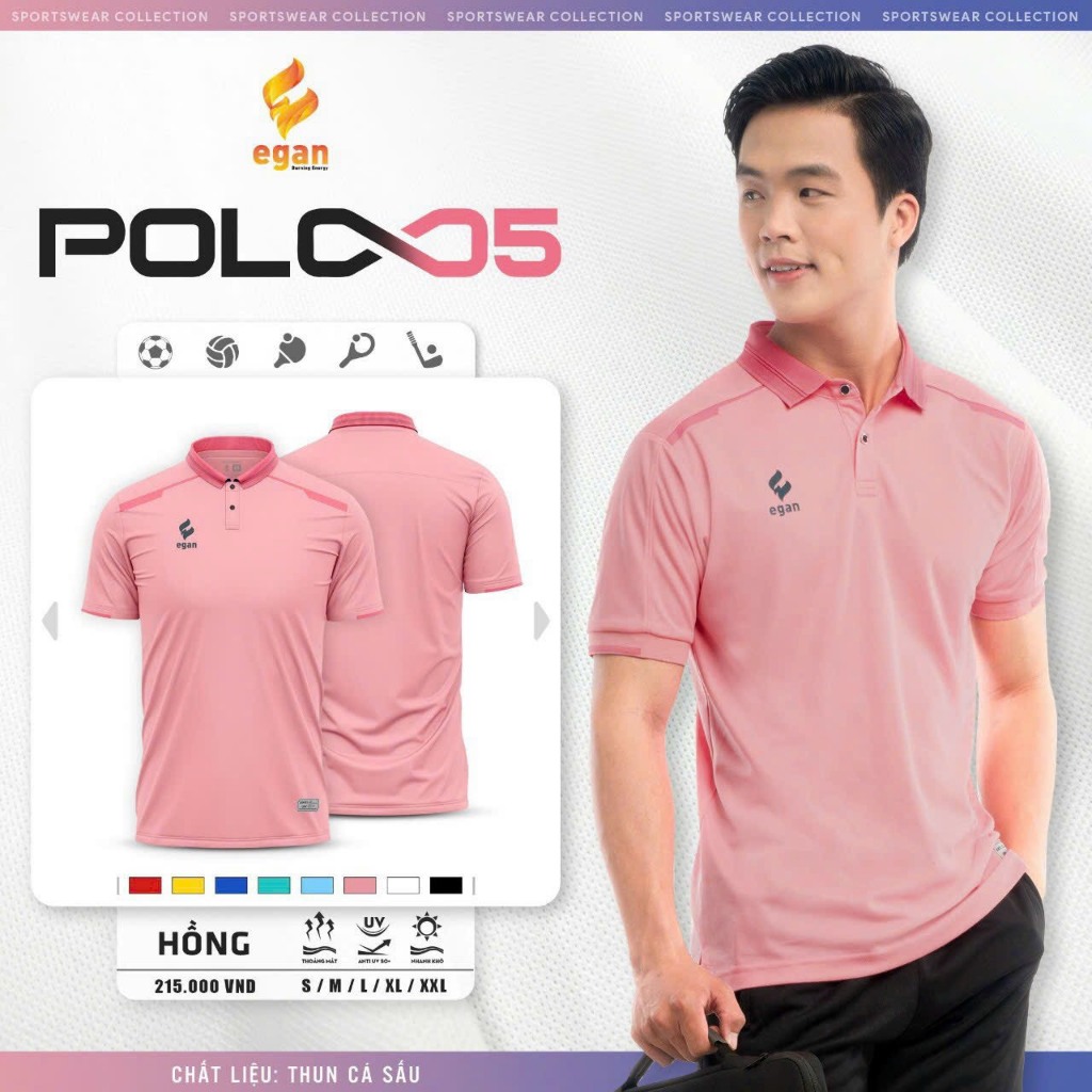 BST  Áo Polo Thể Thao Egan 05 Chất Vải Siêu Xịn, Thoải Mái, Kiểu Dáng Đẹp Siêu Chất 05
