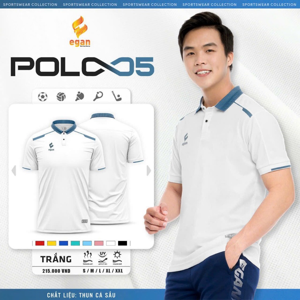 BST  Áo Polo Thể Thao Egan 05 Chất Vải Siêu Xịn, Thoải Mái, Kiểu Dáng Đẹp Siêu Chất 05