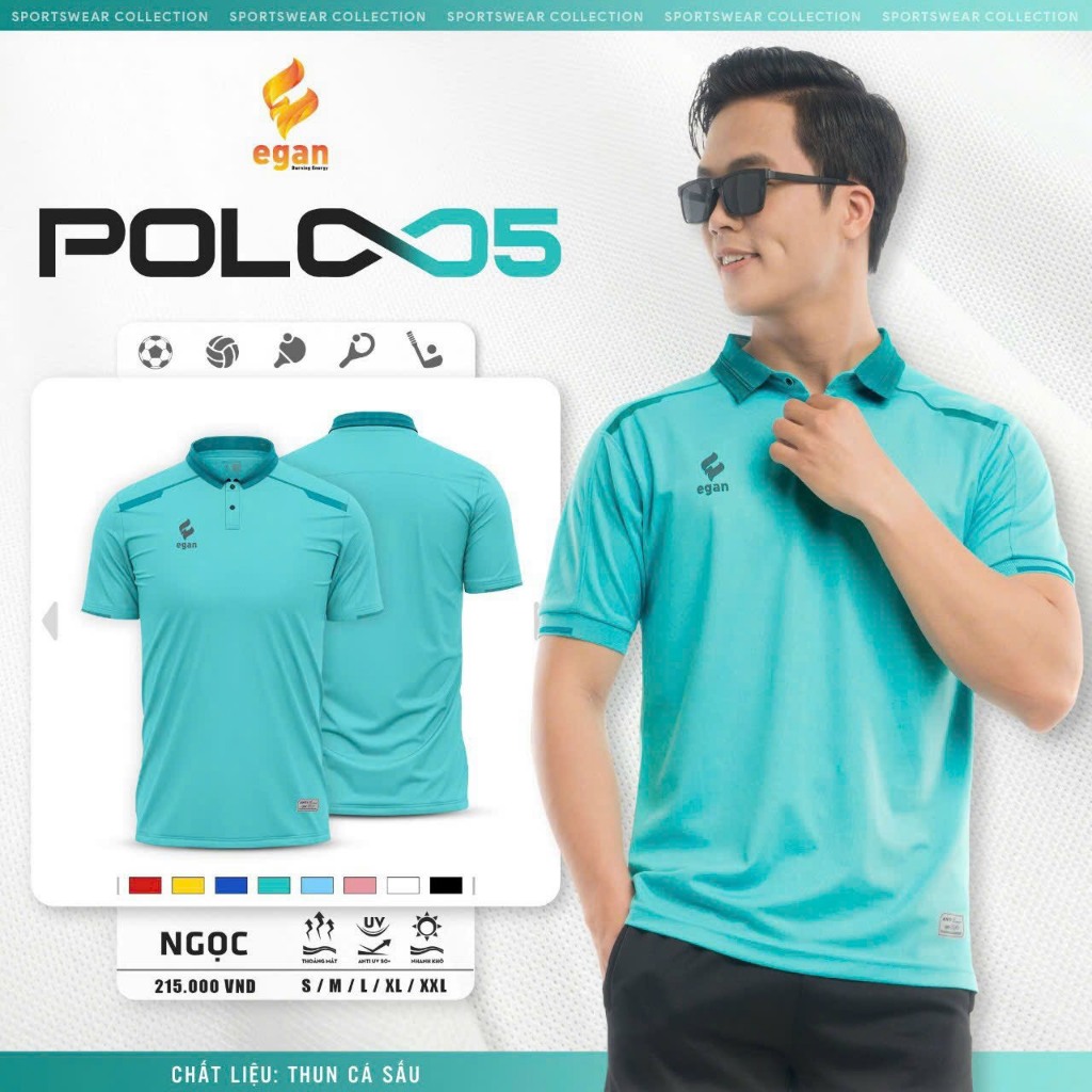 BST  Áo Polo Thể Thao Egan 05 Chất Vải Siêu Xịn, Thoải Mái, Kiểu Dáng Đẹp Siêu Chất 05
