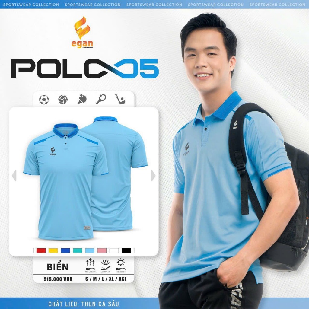 BST  Áo Polo Thể Thao Egan 05 Chất Vải Siêu Xịn, Thoải Mái, Kiểu Dáng Đẹp Siêu Chất 05
