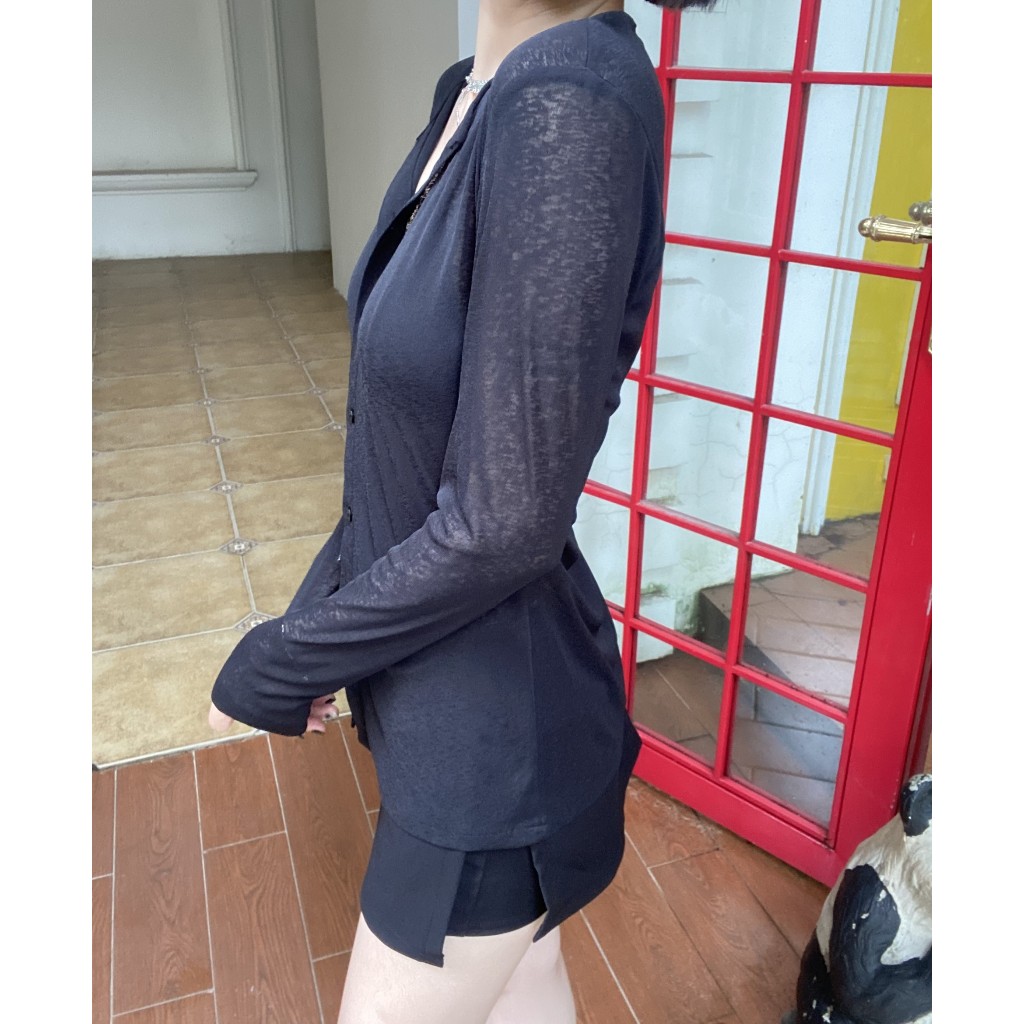 Áo thun nữ dài tay chất vải cotton giấy không nhăn cao cấp kèm bra cùng màu ELWYN EL70