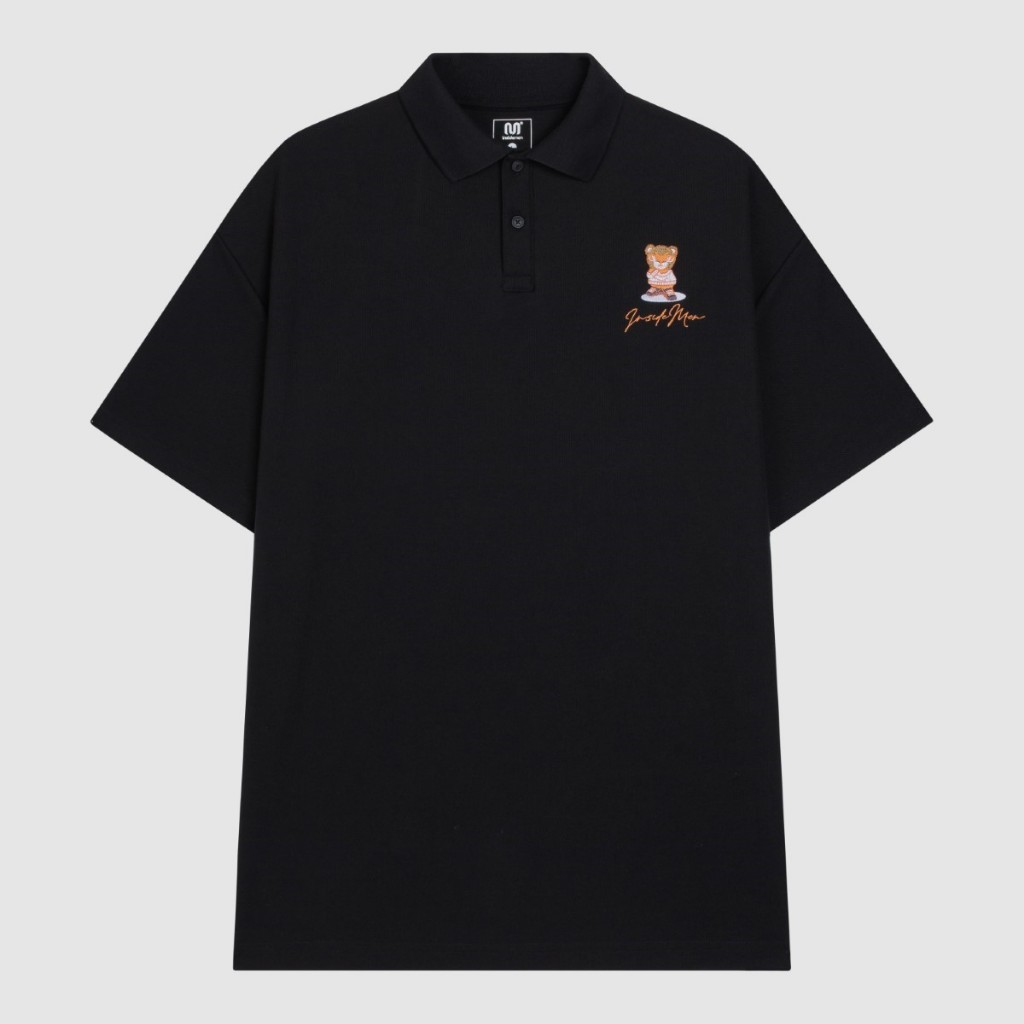 Áo Phông Polo Unisex Local Brand INSIDEMEN Thêu Hình Gấu Logo Trước Ngực Form Rộng Tay Lỡ Cho Nam Nữ IPS085S3