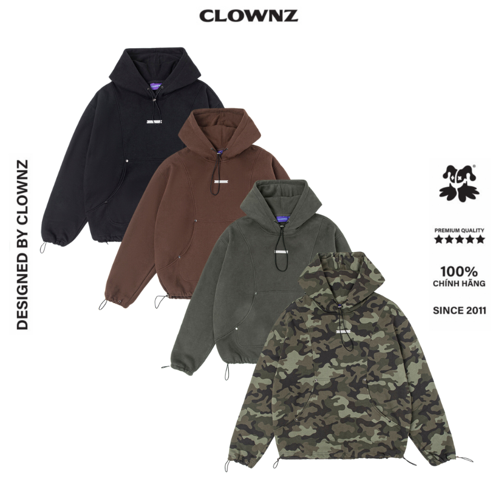 Áo hoodie boxy ClownZ Metal Basic Hoodie local brand streetwear form rộng khoác đẹp áo mùa đông nam nữ unisex