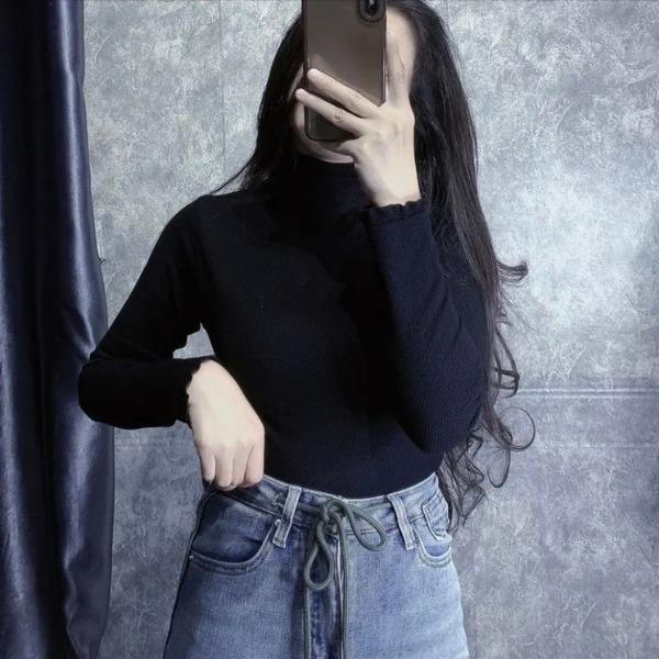 Áo len tăm giữ nhiệt dài tay - Áo thun tăm cổ 3 phân 05