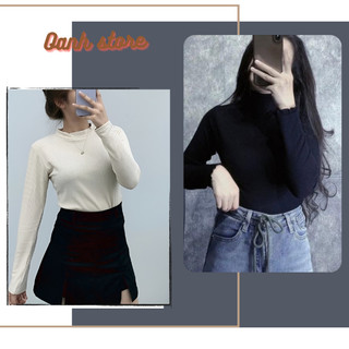 Áo len tăm giữ nhiệt dài tay - Áo thun tăm cổ 3 phân 05