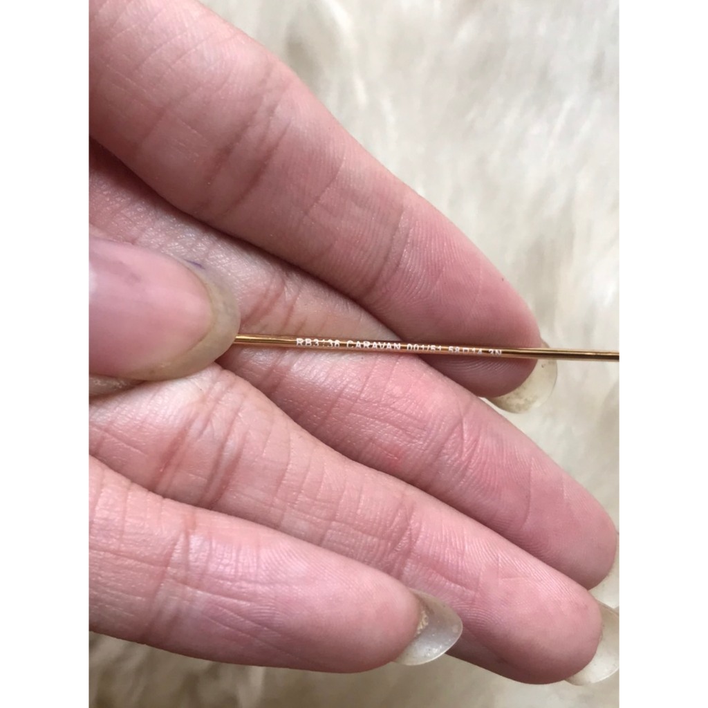 Kính rayban 3136 caravan của Ý, 2nd, tròng thủy tinh nâu khói 2 màu, đi ngày và đêm, phom chữ nhật ôm mặt