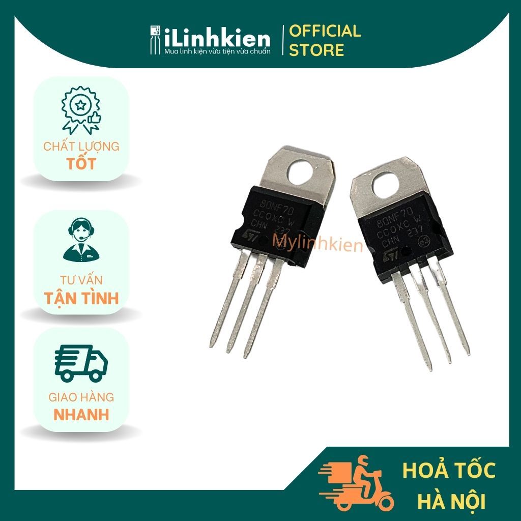 80NF70 STP80NF70 N-Mosfet 80A 70V TO-220 chính hãng ST chất lượng tốt