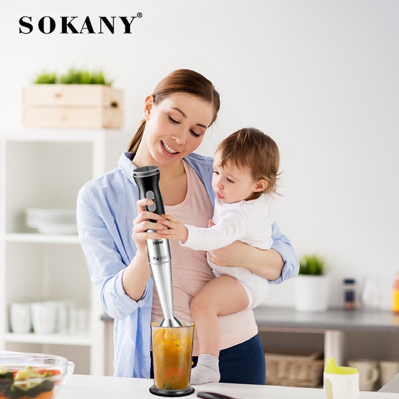 Máy xay cầm tay Sokany HB-748  công suất 700W đa năng dễ sử dụng, xay cháo ăn dặm cho bé. Bảo Hành 1 Tháng
