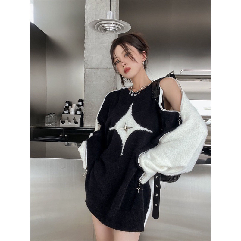 Áo len kiểu độc lạ dáng dấu quần phong cách Hàn Quốc