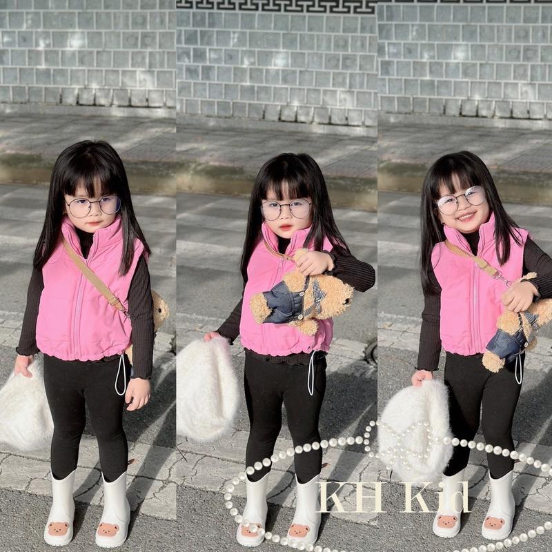 Áo Phao Gile Cho Bé Áo Khoác Gile Cho Bé Gái Lót Bông 3 Lớp Siêu Nhẹ cho bé từ 8-30kg GL01