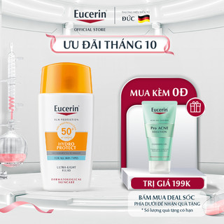 Kem chống nắng cho da nhạy cảm Eucerin Hydro Ultra Light SPF 50+ 50ml