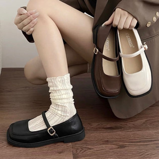 Giày nữ Mary Jane mũi vuông đơn giản siêu êm chân QC Fullbox