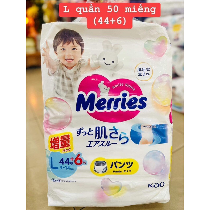 Bỉm merries tã dán/quần nội địa nhật đủ sz NB82/S76/M60/M58/L50/L44/XXL28