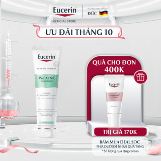 Sữa rửa mặt tạo bọt sạch sâu cho da nhờn Eucerin Pro Acne Cleansing Foam 150g