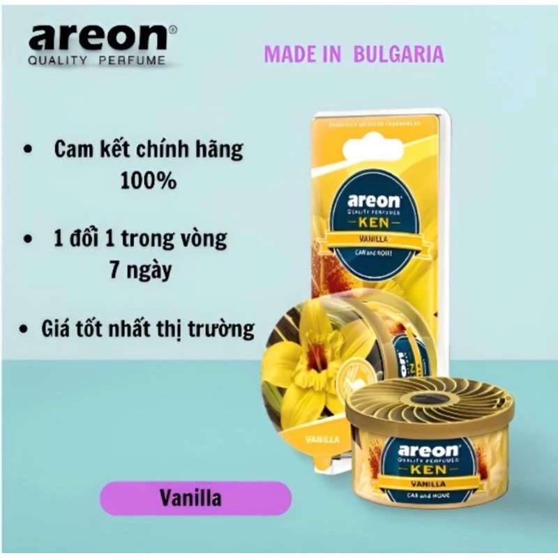 Sáp thơm ô tô hương Vani  AREON TỪ CHÂU ÂU NGỌT NGÀO - Areon Ken Vanilla