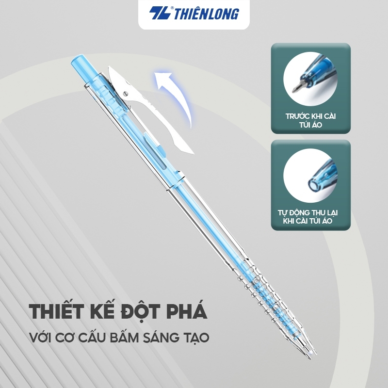 Túi 5 Bút bi màu pastel Thiên Long TL-105-KM
