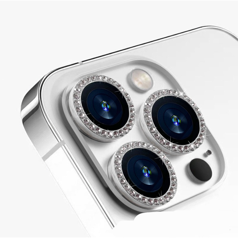Set 3 Vòng Bảo vệ camera iphone viền đá kim cương 14 Pro Max / 13 / 12 / 11 Pro / Max / Plus tặng giấy lau kính