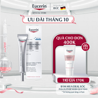 Kem dưỡng giảm nếp nhăn vùng mắt Eucerin Hyaluron [3X]+ Filler Eye Cream SPF15 15ml