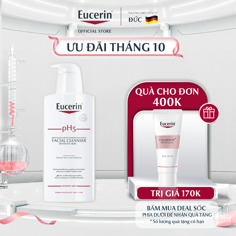 Sữa rửa mặt không gây kích ứng cho da nhạy cảm Eucerin pH5 Facial Cleanser 400ml