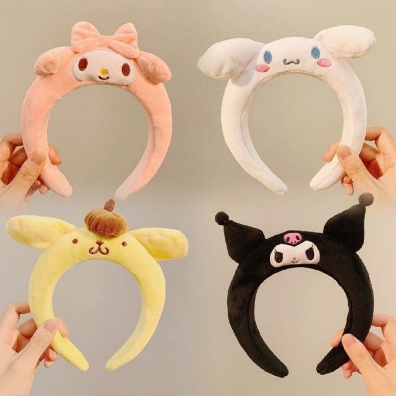 ❤️Băng Đô Tai Mèo Sanrio Melody Nhồi Bông Dễ Thương Dành Cho Bé Gái Rửa Mặt