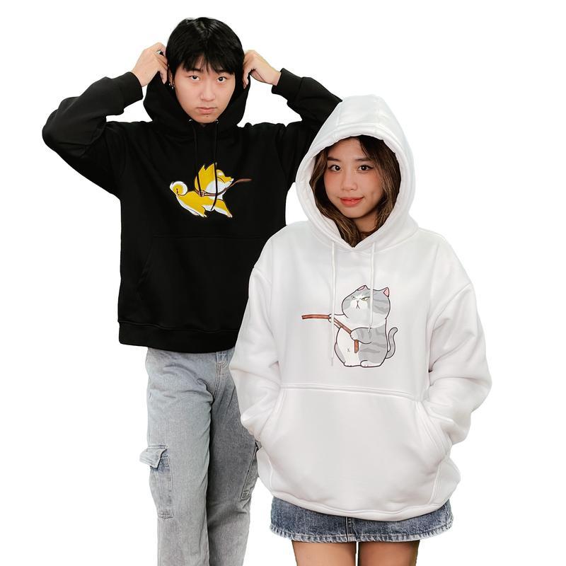 Áo Hoodie Local Brand VENDER Form Rộng, Áo Hoodie Nỉ Bông Unisex Hình Chó Husky Và Mèo Phong Cách Cặp Đôi (H1)