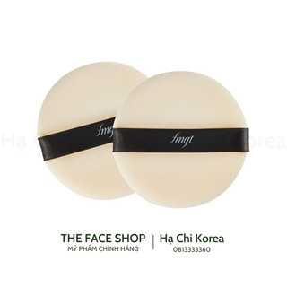 2 bông phấn Round Flocked Puff fmgt The Face Shop