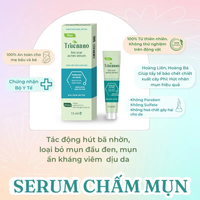 Serum Chấm Mụn Truenano Đánh Bay Các Loại Mụn, Mờ Sẹo, Thâm - Tuýp 15ml