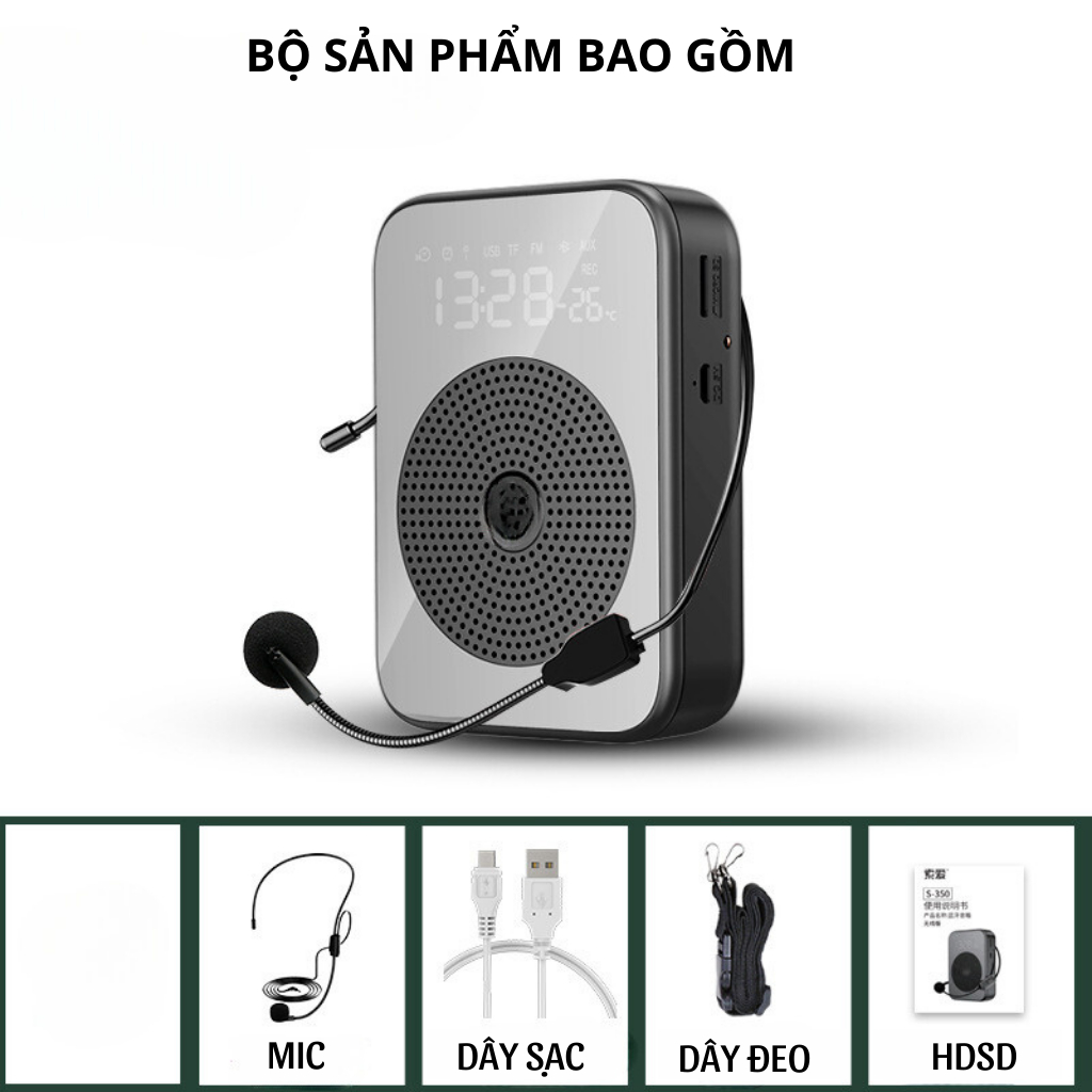 Loa trợ giảng FM cho giao viên thiết kế sang trọng, loa công suất 30W thu âm tốt, pin khủng 45 giờ bảo hành chính hãng